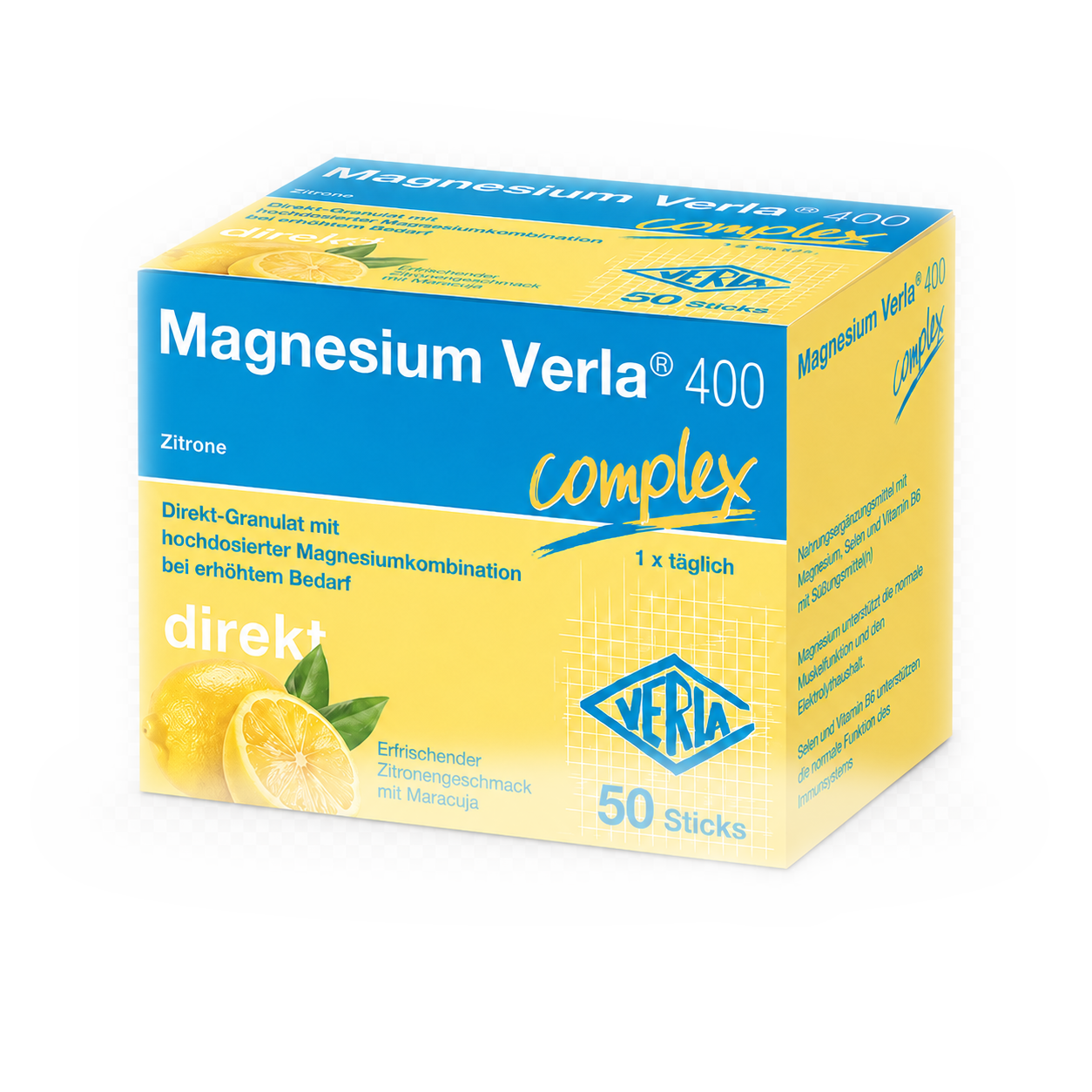 Magnesium Verla 400 direkt Zitrone, 50 Stück